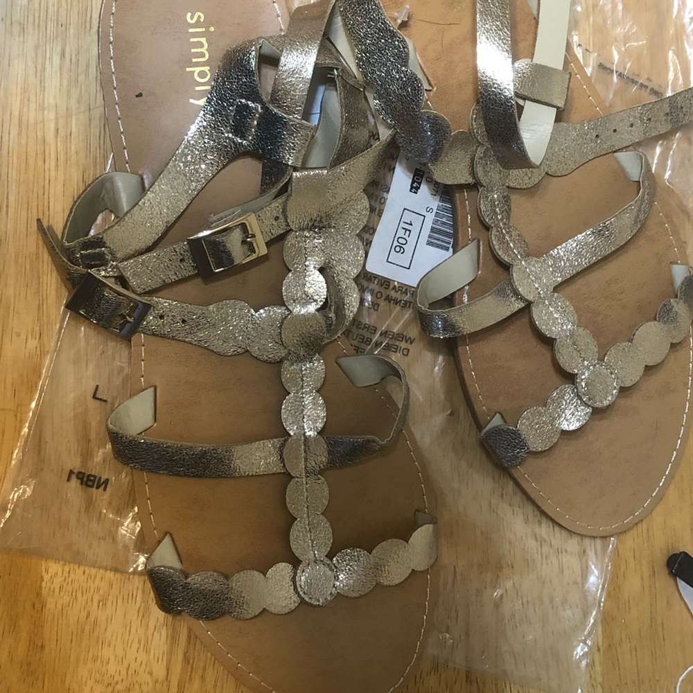 Simply Be Gold Gladiator Sandals - NWT size 11